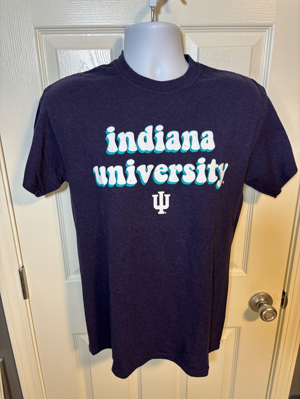 Indiana University Navy Blue Graphic T‑Shirt-medium